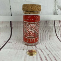 Vintage Hallmark Glass Trinket Jar Canister Just For About Anything  Cork Lid  - £31.89 GBP