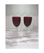 Cristal D&#39;Arques-Durand Ruby Goblet Set, Water Wine Glasses, Red/Clear G... - $35.64