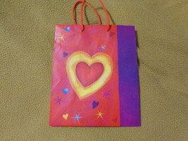 Valentine Anniversary Love Gift Bag Medium Heart Yellow Red - £2.65 GBP