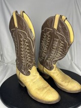 Tony Lama Brown Leather Pull On Western Cowboy Boots Men&#39;s SZ 7.5 D Styl... - $59.40