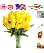 Elegant 20pcs Silk Yellow Tulips - Perfect for Home, Weddings, and Celeb... - €34,24 EUR