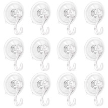 12Pcs Heavy Duty Suction Cup Hook Transparent Suction Cup Wall Hanger Kitchen - £34.09 GBP