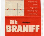 Braniff International Airways Ticket Jacket 1950&#39;s Reconfirm Card - £17.68 GBP