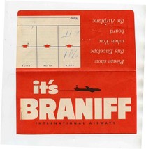 Braniff International Airways Ticket Jacket 1950&#39;s Reconfirm Card - £17.25 GBP