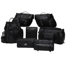 Motorcycle Bags Luggage Set 9 Pieces All Genuine Leather Fits Any US Bike - £87.80 GBP