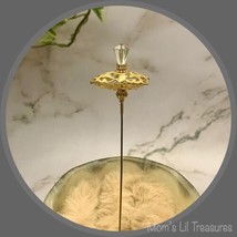 Gold Filigree Hollow Design Clear Crystal Rhinestone • 8” • Hatpin - Sti... - $9.79