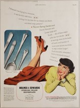 1949 Print Ad Holmes &amp; Edwards Sterling Inlaid Silverplate Knives,Spoons,Forks - £11.22 GBP