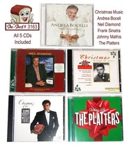 Platters, Sinatra, Bocelli, Diamond, Mathis Lot of 5 Christmas Music CDs - used - £15.94 GBP