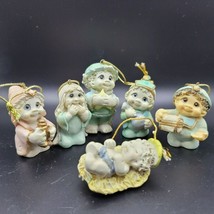 Giftco Dreamsicles Nativity Set 6 Piece Vtg Hanging Ornaments Big Eyes Small - £21.62 GBP