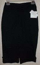 Nwt Womens Croft &amp; Barrow Petite Stretch Black Capris / Cropped Pants Size 4P - £18.48 GBP