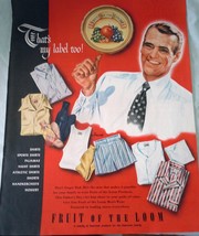 Fruit Of The Loom That’s My Label Too Advertising Print Ad Art 1948 - $8.99