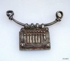 ancient antique tribal old silver necklace amulet pendant hindu god goddess - $197.01