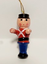 Vintage 1960s Japan Christmas Ornament Toy Soldier 1.75&quot; Handmade Hand Painted - £12.62 GBP