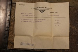 Vintage Freehold NJ Military School Documents, 4 Pieces, Dated 1913-1914~#556C - £20.68 GBP