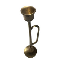 Bugle Candlestick 9&quot; Solid Brass Candle Holder Horn Trumpet Vintage Decor - £10.04 GBP