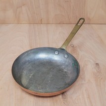 Vintage Copper Frying Pan 6 Inch With Brass Handle Country Kitchen - £35.46 GBP