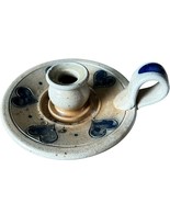 Pottery Chamber Candle Holder Hearts Countrycore Rowe Pottery Works Glazed  - $19.80