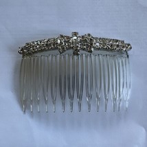 Vintage Clear Rhinestone Plastic Hair Comb 80s Retro Formal Prom 3 inch - $22.00