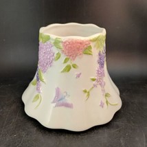 Yankee Candle Ceramic Chimney Shade 4&quot;X6&quot; Retired Hydrangeas &amp; Butterfly - £9.55 GBP