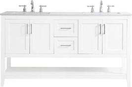 Bathroom Vanity Sink Traditional Antique Double White Brushed Nickel Silver - £1,829.72 GBP