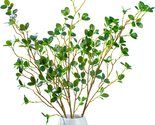 Faux Ficus Twig Artificial Branches 3Pcs 43.3&quot; with 120 Leaves Greenery ... - $36.77