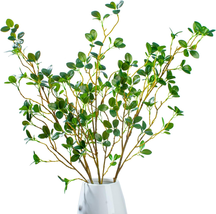 Faux Ficus Twig Artificial Branches 3Pcs 43.3&quot; with 120 Leaves Greenery Stems Fa - £26.86 GBP