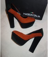 Made in Italia Platform Pumps multi color orange Suede Size 35 us 4.5 new - $78.84 CAD