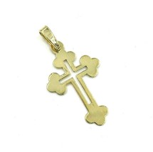 Cross Charm Pendant Gold over 925 Sterling Silver 1&quot; - £20.09 GBP