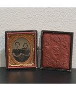 1800s Daguerreotype / Tintype Photo Case Booklet Portrait 2 Young Sisters - €97,22 EUR