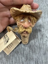 Vintage Spit N Whittle Bottle Stopper Hooch Gibson Cowboy Cork Signed Tags - $19.79