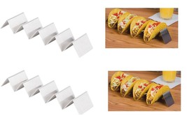 Set of 2 Stainless Steel Taco Holders -  Each Holds 4 Tacos  Taco Tuesdays - £11.83 GBP