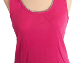 Pink Knit Embellished T-Shirt Top Sleeveless FIORLINI INTERNATIONAL Size M - $9.89