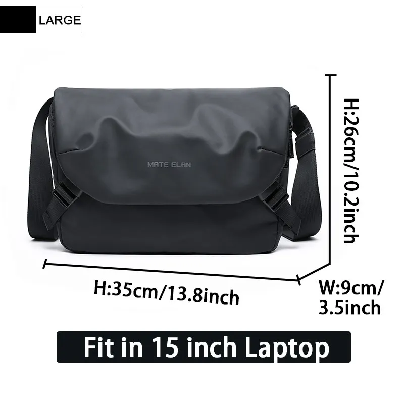 Waterproof Crossbody Bag Men Large Capacity 15 inch Laptop Fashion Shoul... - £93.17 GBP