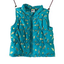 Healthtex Girls Toddler Size 3T Puffy Puffer Vest Quilted Teal Gold Leaf... - £13.13 GBP