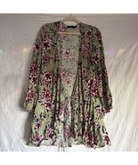 MinkPink Women&#39;s Floral Green Open Drape Dress Modest Cover Robe Large (L) - €12,86 EUR