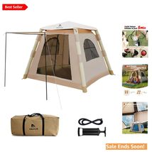 Inflatable Camping Tent for 2-4 People with Built-in Canopy Waterproof K... - $268.24