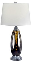 Table Lamp DALE TIFFANY BENGAL TIGER 1-Light Black Polished Chrome Metal - £198.72 GBP