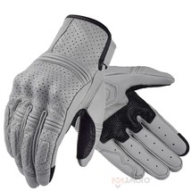 Retro Goat Leather Motorcycle Gloves Men Women Summer Perforated Electric Bike G - £120.04 GBP