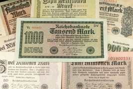 1922-1923 Germany 5pc Currency Set Weimar Republic Banknotes 100-10 million Mark - $54.45