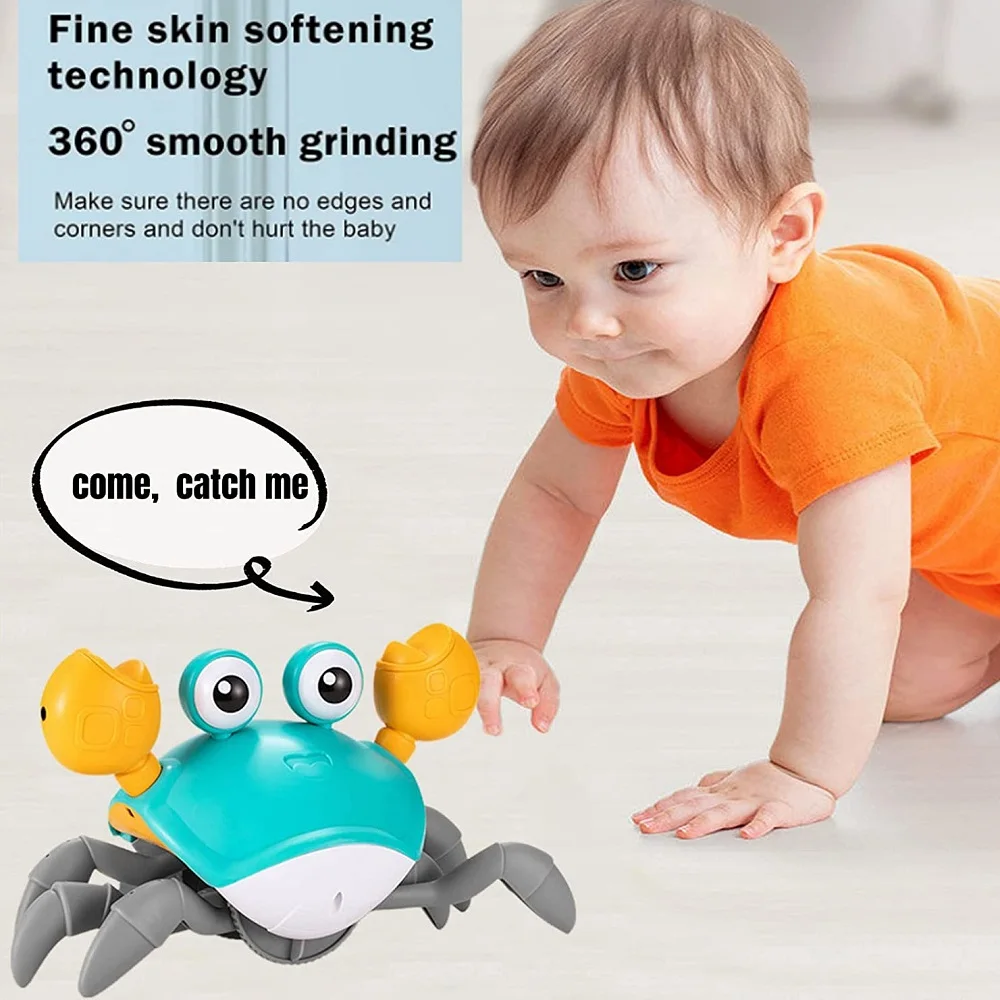 Wling crab toy for baby rechargeable crab run away with music led light up toddler gift thumb200