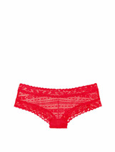 NEW VICTORIA&#39;S SECRET PINK FAIR ISLE LACE CHEEKSTER PANTY SEXY RED PEPPE... - $12.86