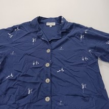 Vintage David Dart Sport N6B609 Women's Medium Blue Front Button Jacket Blouse image 11