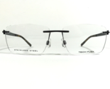 Tech Flex 30146S Brille Rahmen Schwarz Quadratisch Rahmenlose 56-16-145 - £44.04 GBP