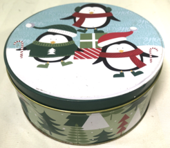 Christmas/Holiday Print Round Tin with Lid - $6.81
