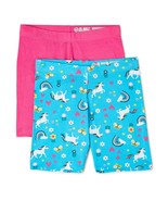 Wonder Nation Girls Bike Shorts 2 Pair Size X-SMALL (4-5) Pink &amp; Blue Un... - $330.90 MXN