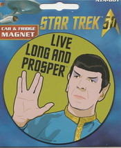 Star Trek: The Original Series Live Long and Prosper Logo Car Magnet, NE... - $3.99