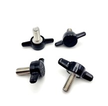 M6 x 14mm Clamping Thumb Screw Bolts with Black Butterfly Tee Wing Knob 4 Pack - £9.16 GBP