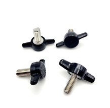 M6 x 14mm Clamping Thumb Screw Bolts with Black Butterfly Tee Wing Knob ... - £9.24 GBP