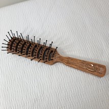 Vintage Goody Blow Style Brush Brown Faux Wood Ball Tip Hair Styling Vented Usa - £17.36 GBP