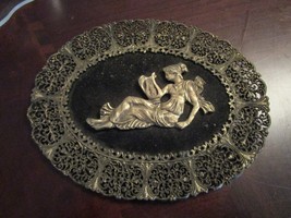 Filigree Silouette Oval Metal Plaque 8 X 6&quot; By E.A. Riba Brooklyn Ny Original - £27.25 GBP